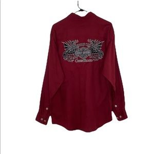 Harley Davidson Dragons “knights of the open road”  long sleeves shirt SZ M EUC